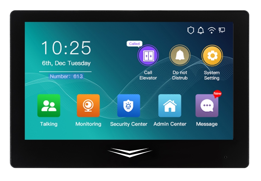 Canna di citano da 7 pollici per intercom per unità per interni per i telefoni di videochiamate villa